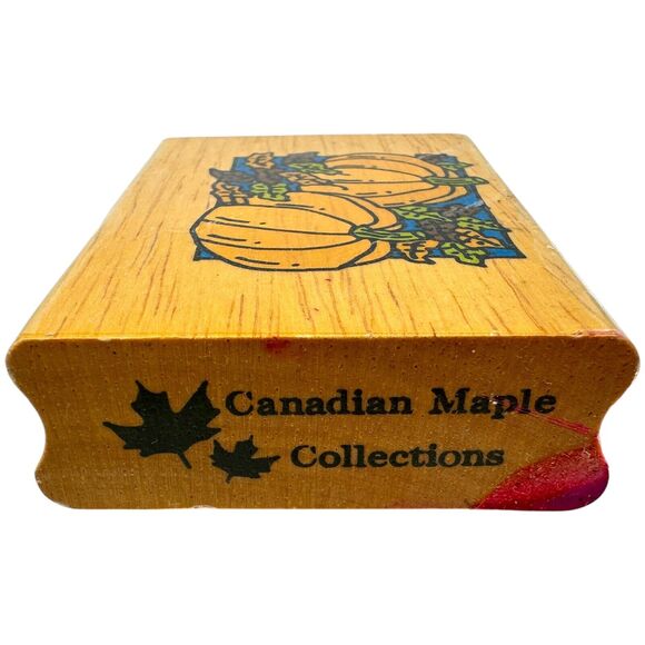 Pumpkins Wood Mounted Rubber Stamp by Canadian Maple Collections Fall Autumn - Picture 3 of 6